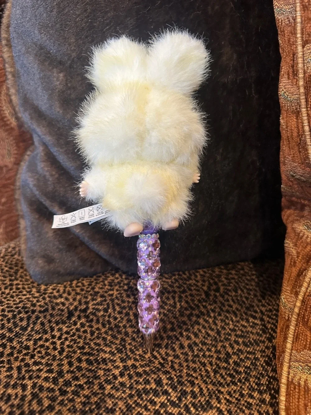 Gorgeous Hand Crafted Pen with an Authentic  Baby Three Bunny as the Focal